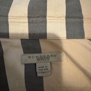 Burberry Striped Top in Cream and Gray